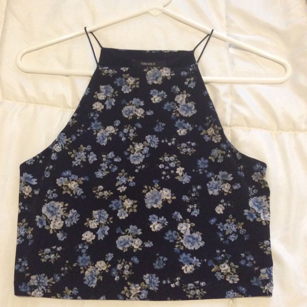 Cropped floral tank